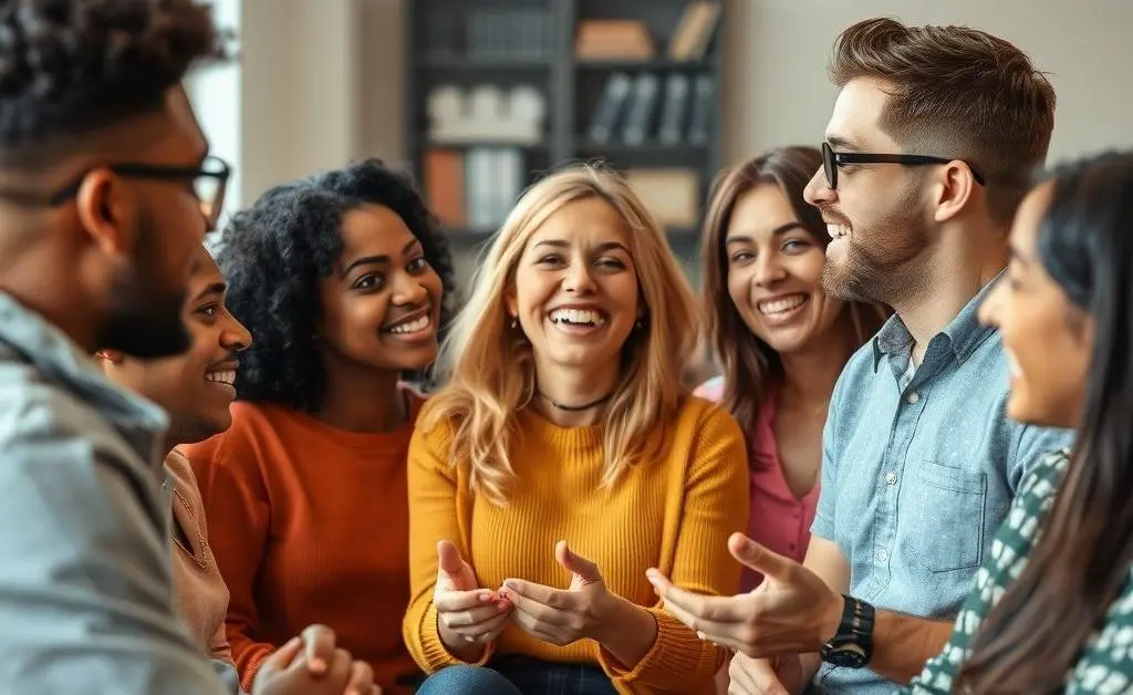 Group of people providing support