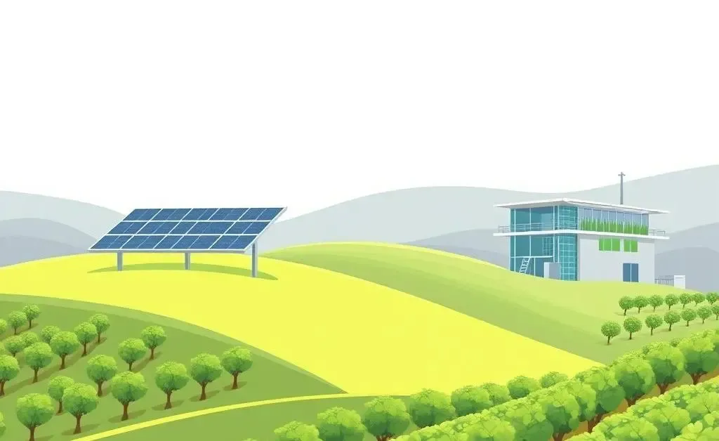 Illustration depicting sustainable vineyard practices.