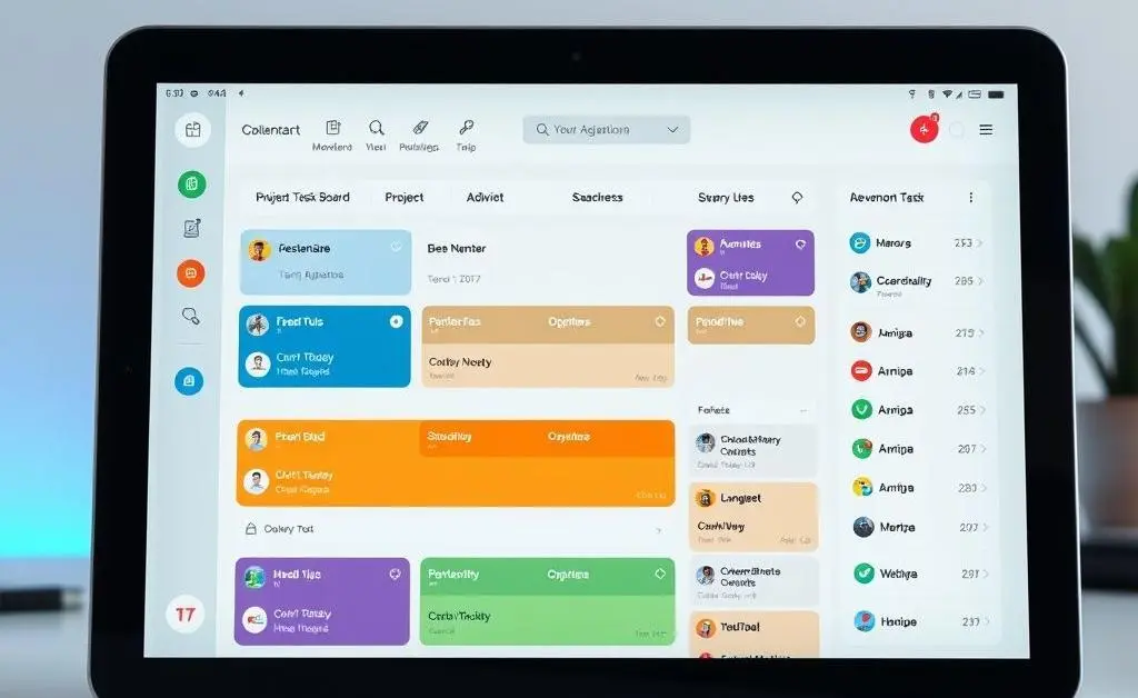 A digital task organizer displayed on a tablet