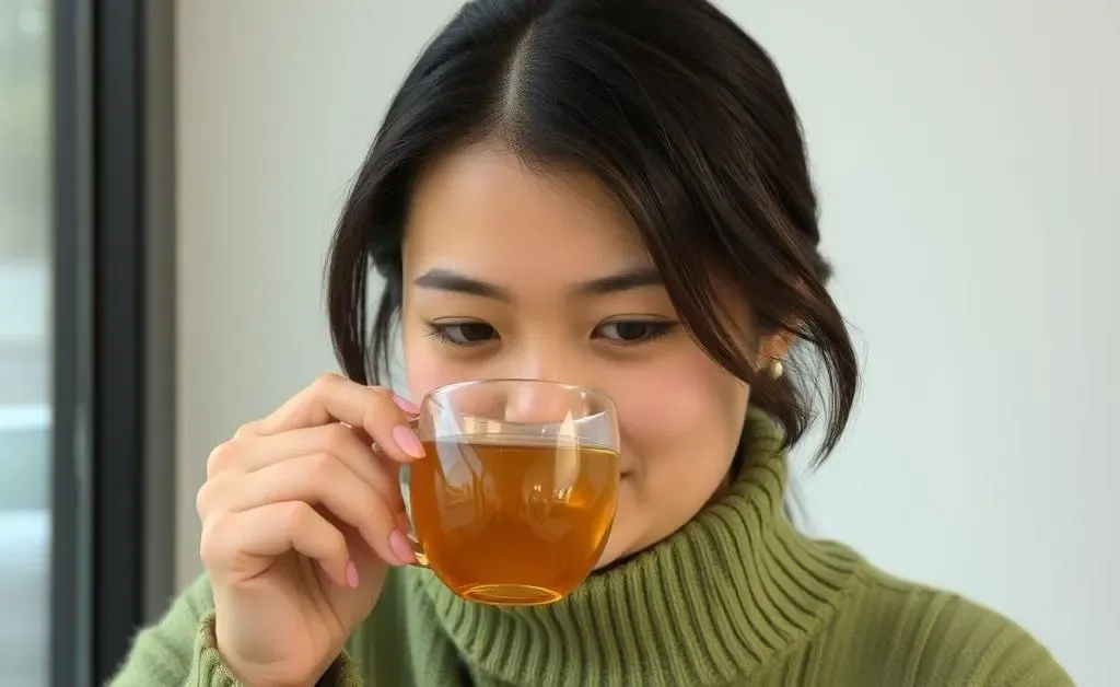 A person sipping tea while reflecting on their financial goals.