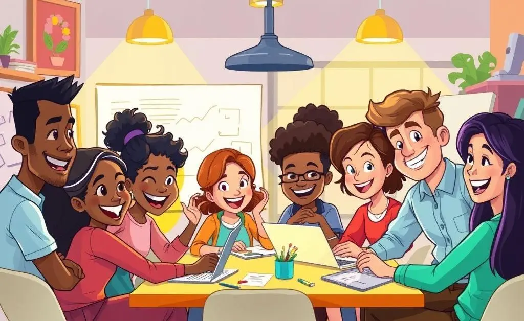 Group of diverse people collaborating