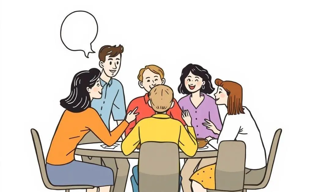 Illustration of people collaborating successfully