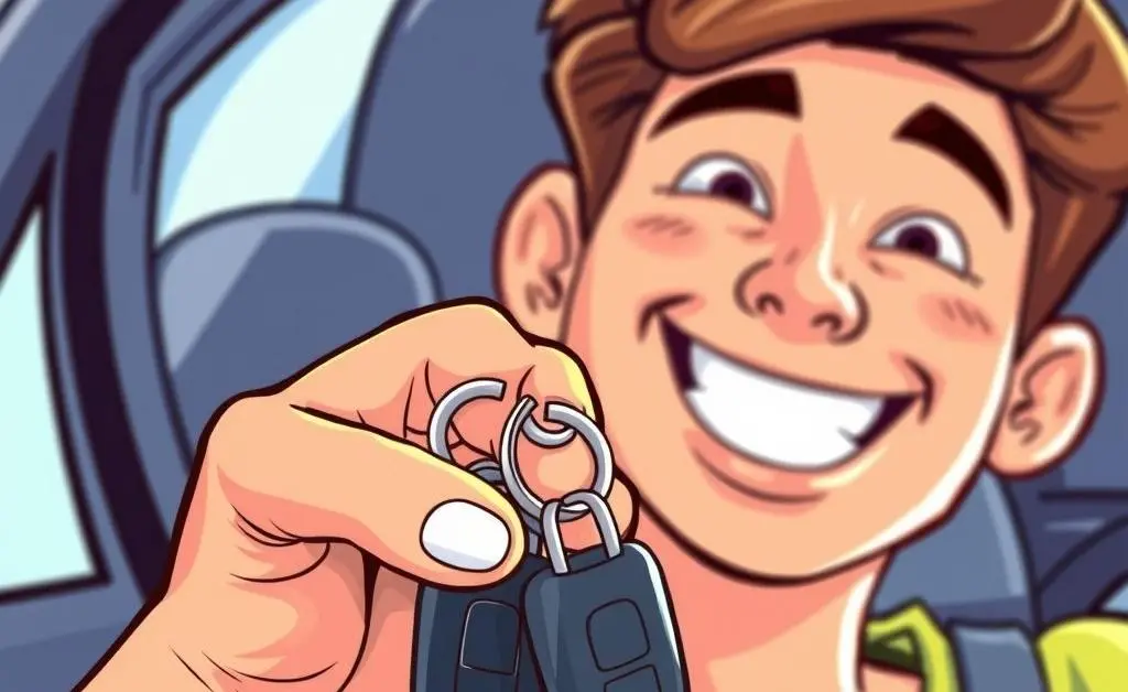 Teenager hand with car keys