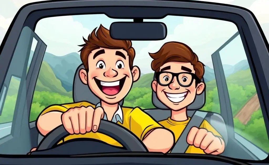 Person enjoying a test drive of an SUV with a dealer