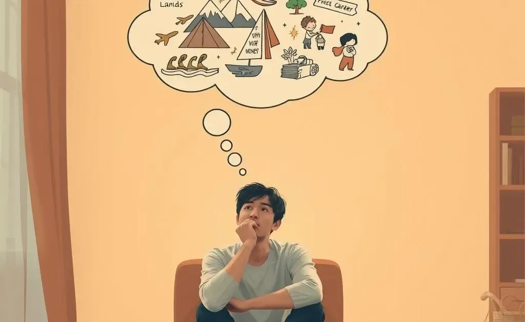 Person contemplating different life and career paths