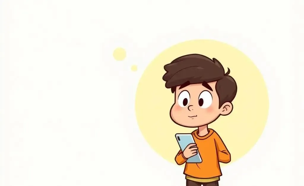 Thoughtful person with phone and question mark