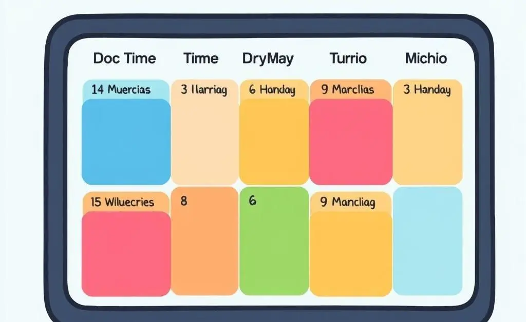 Colorful time-blocked daily schedule