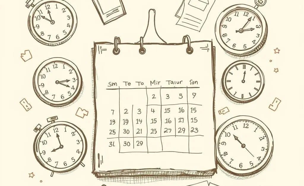 Calendar with time and task management elements