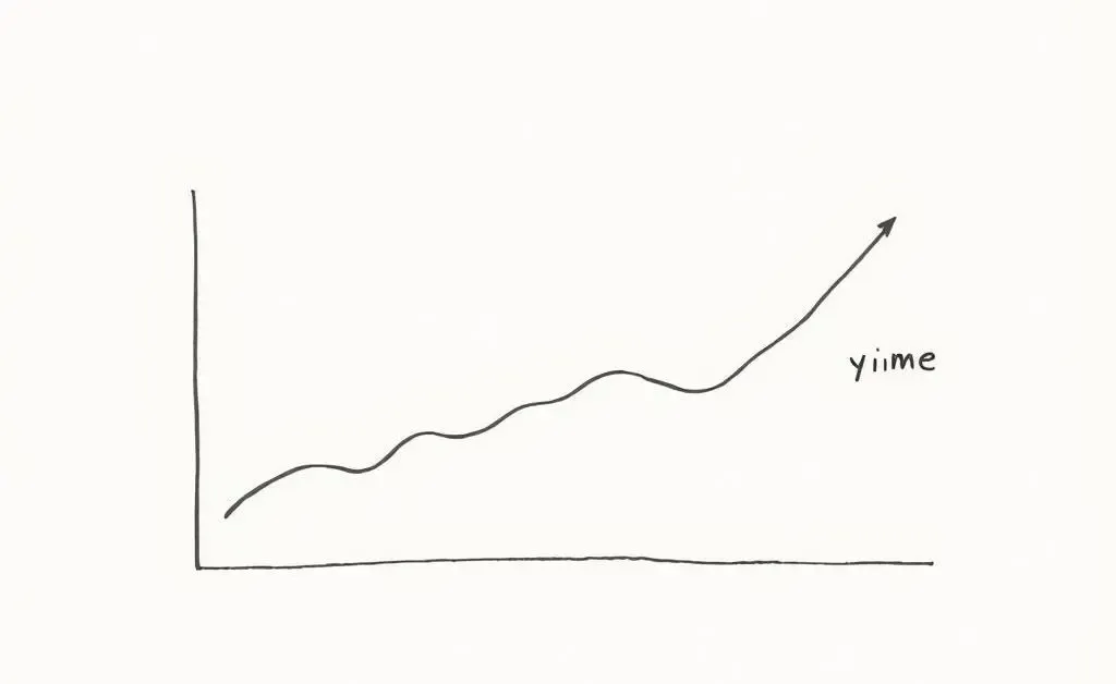 A minimalist hand-drawn style image of a chart tracking dividend yield