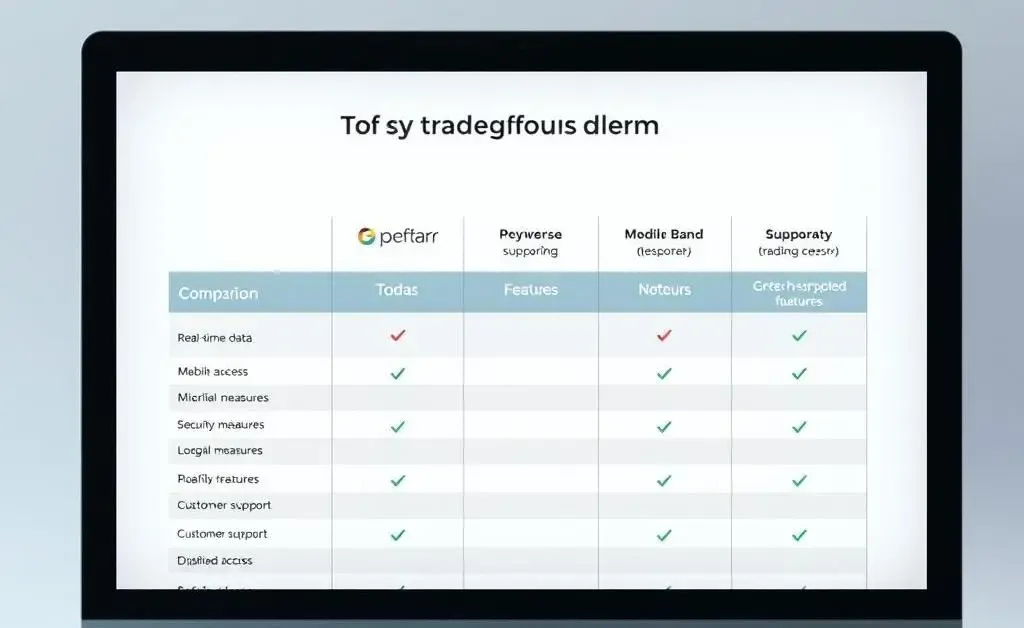 Table comparing trading platforms