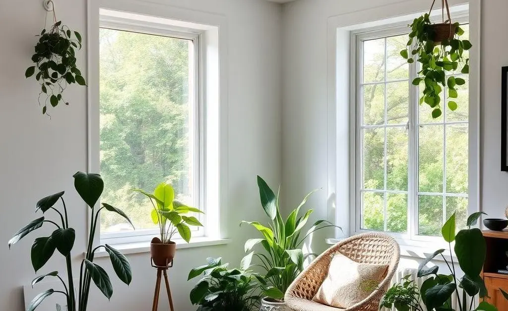 Tranquil home view with cozy setting