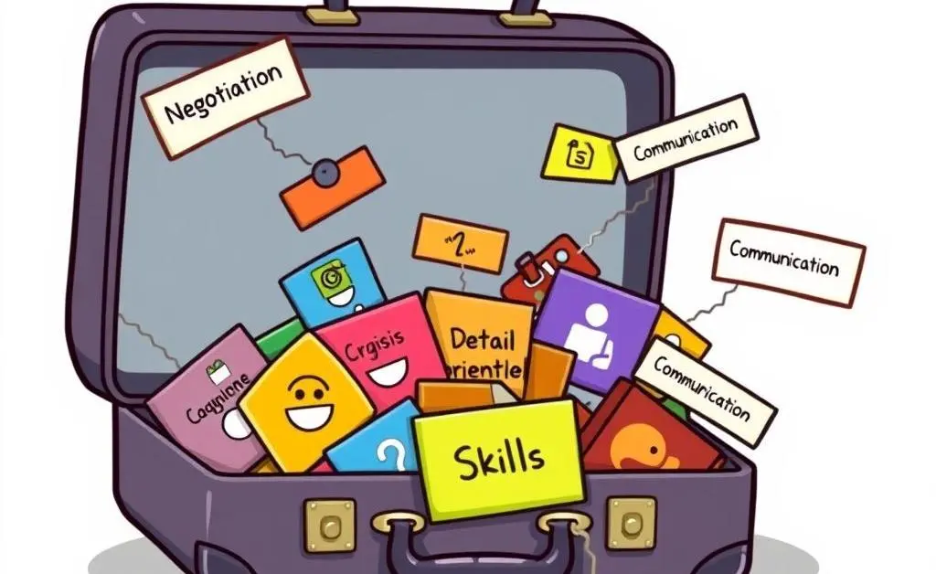 Illustration of transferable skills in a briefcase
