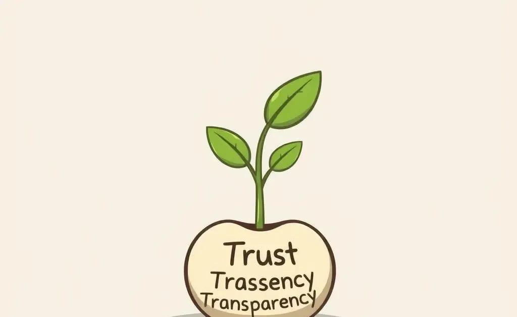 Tree labeled 'Trust' growing from 'Transparency'