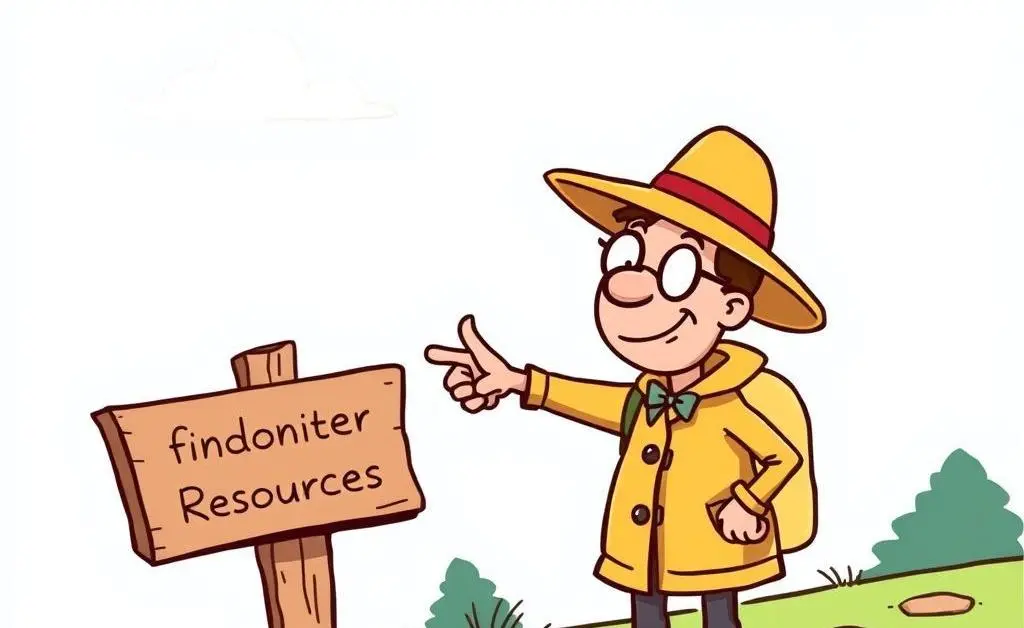 Cartoon of a friendly guide pointing out trustworthy financial resources on a path.