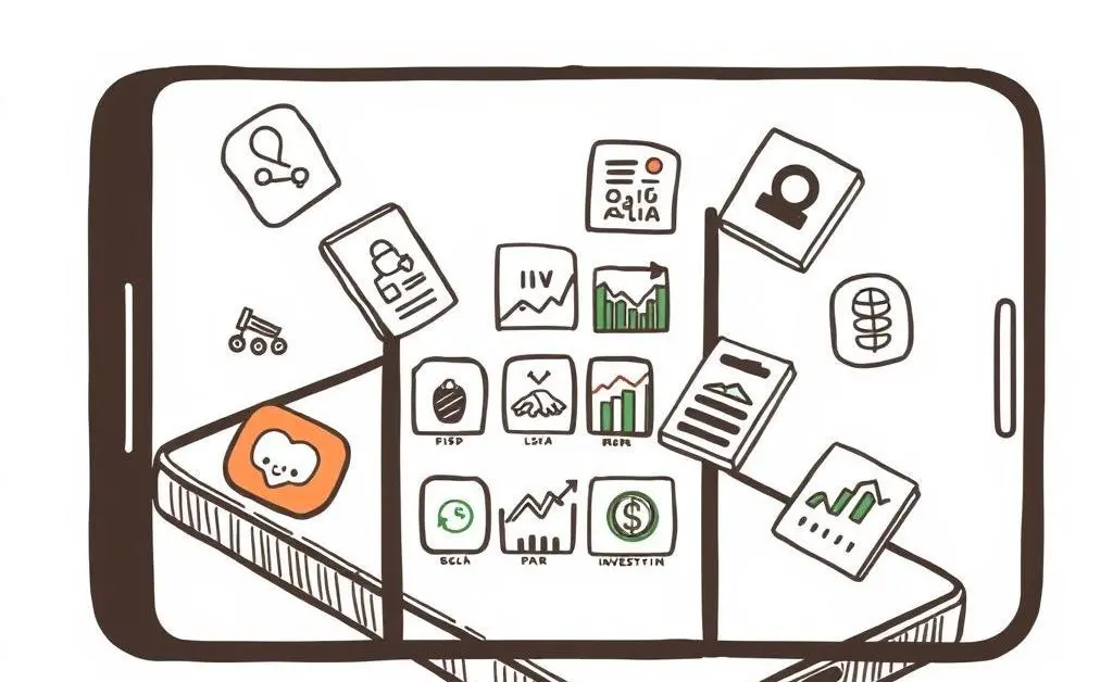 A range of investment apps displayed on a smartphone