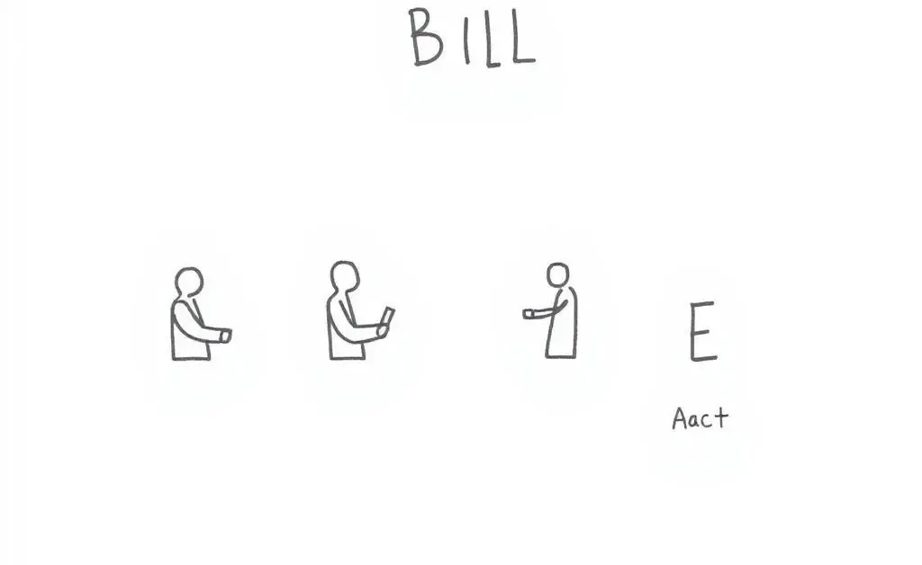 Illustration of the stages of a bill
