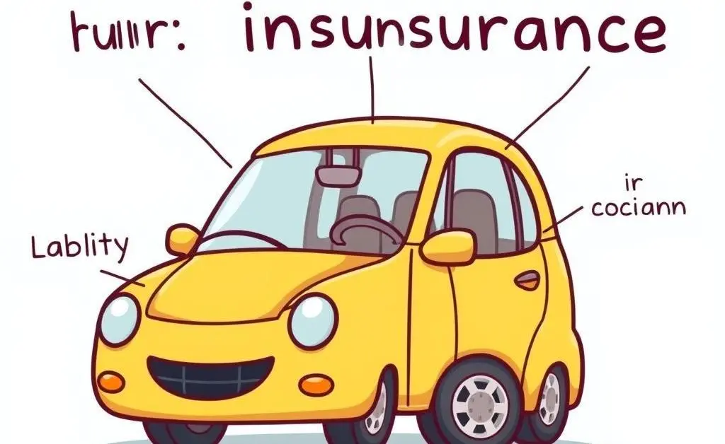 Understanding car insurance basics with labeled car diagram