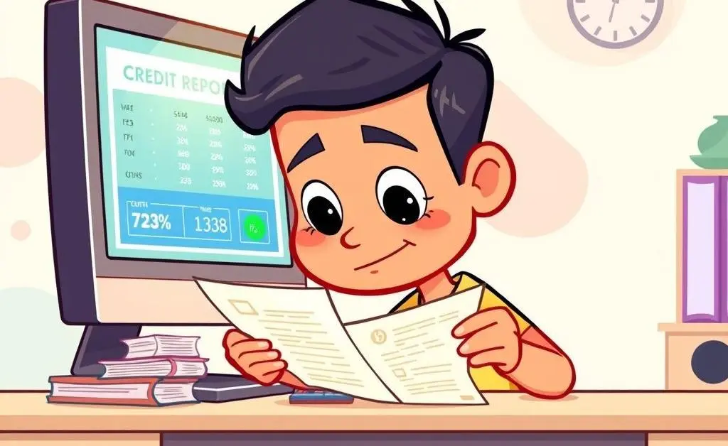 A person reviewing a digital credit report