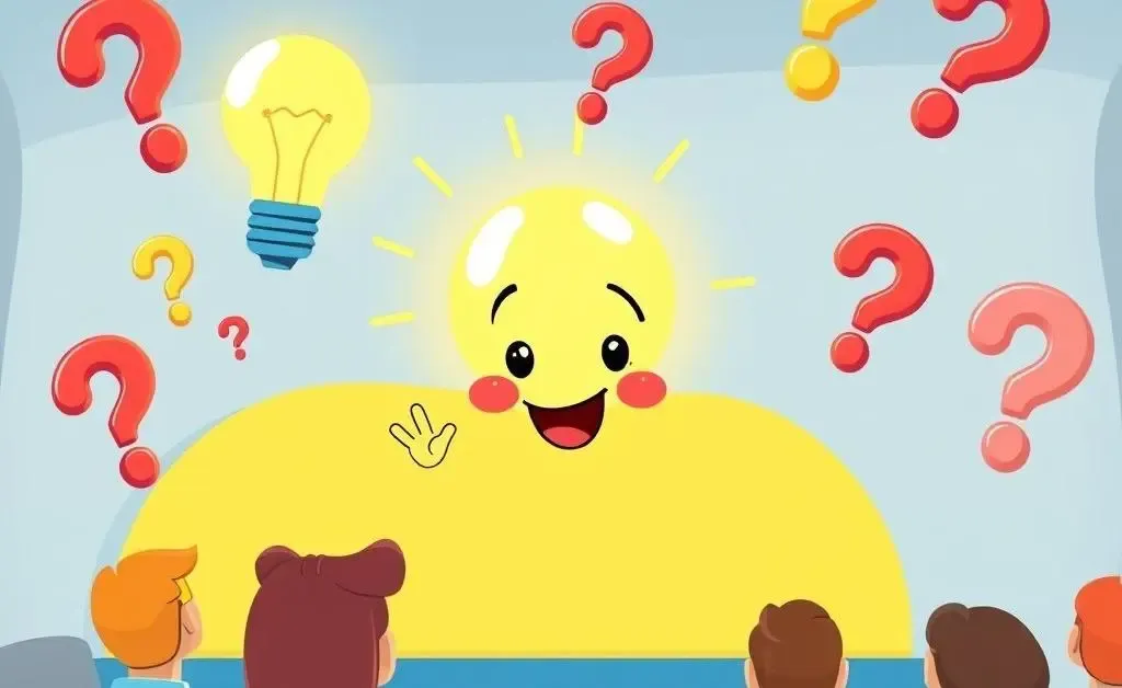 An educational cartoon explaining equity options with symbols of a light bulb and question marks.