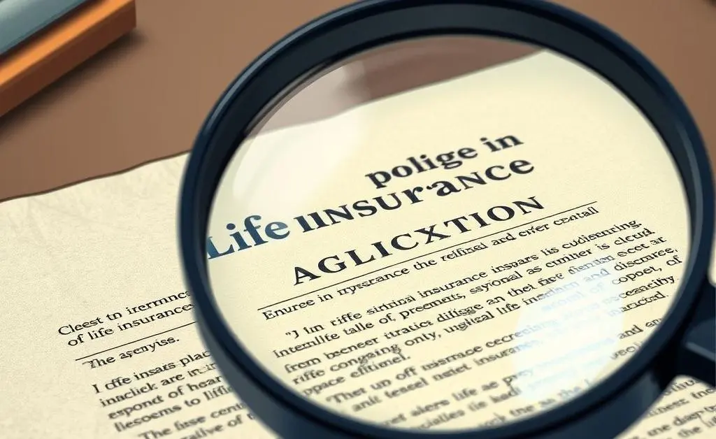 Magnifying glass over policy document