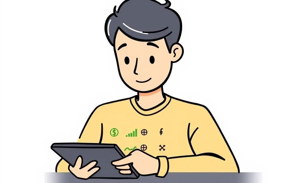 A person reviewing investment options on a tablet.