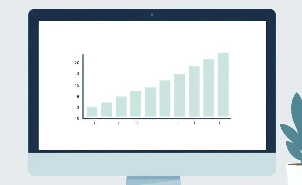 A simplified chart or graph on a computer screen to depict an easy-to-understand investment concept.