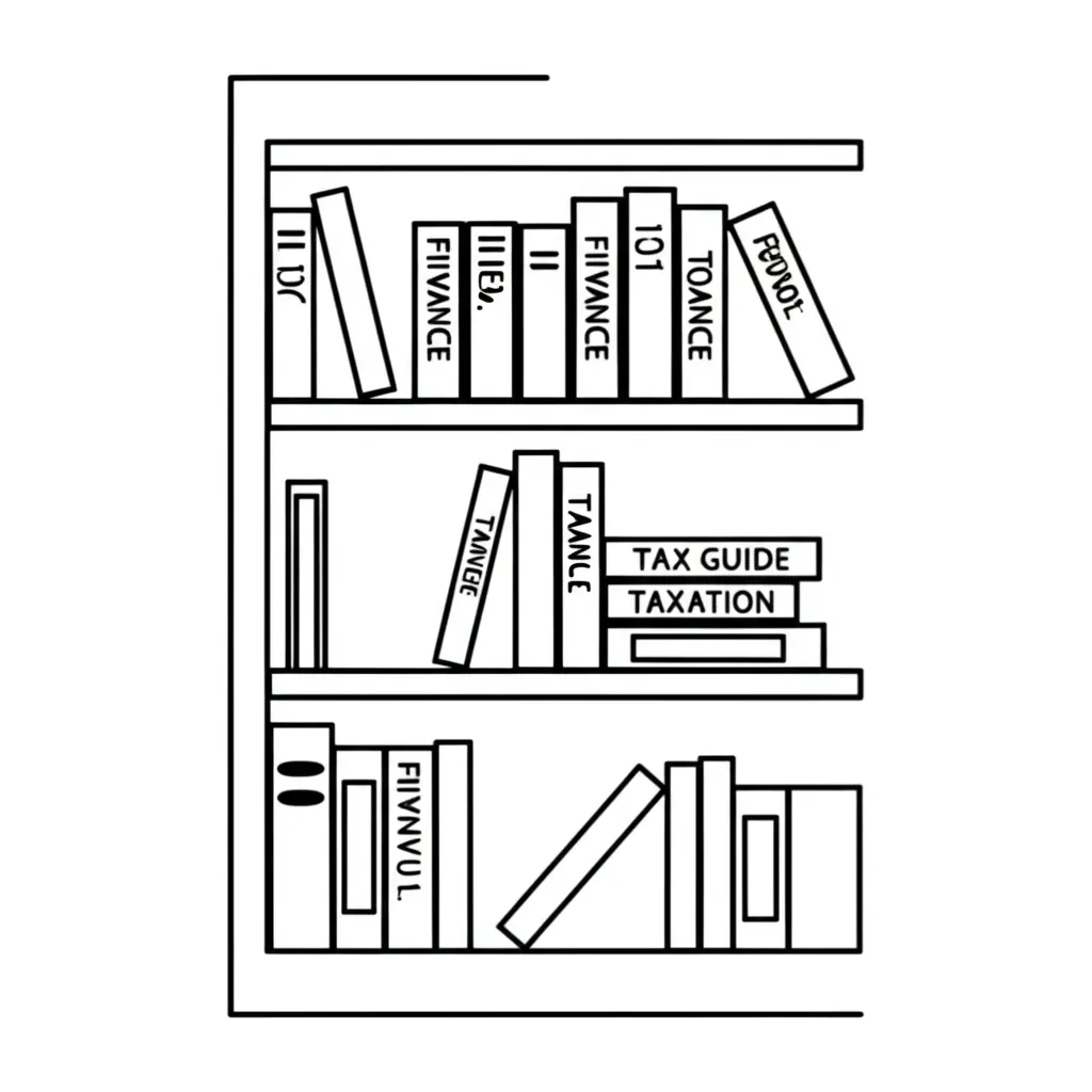 Bookshelf with finance books