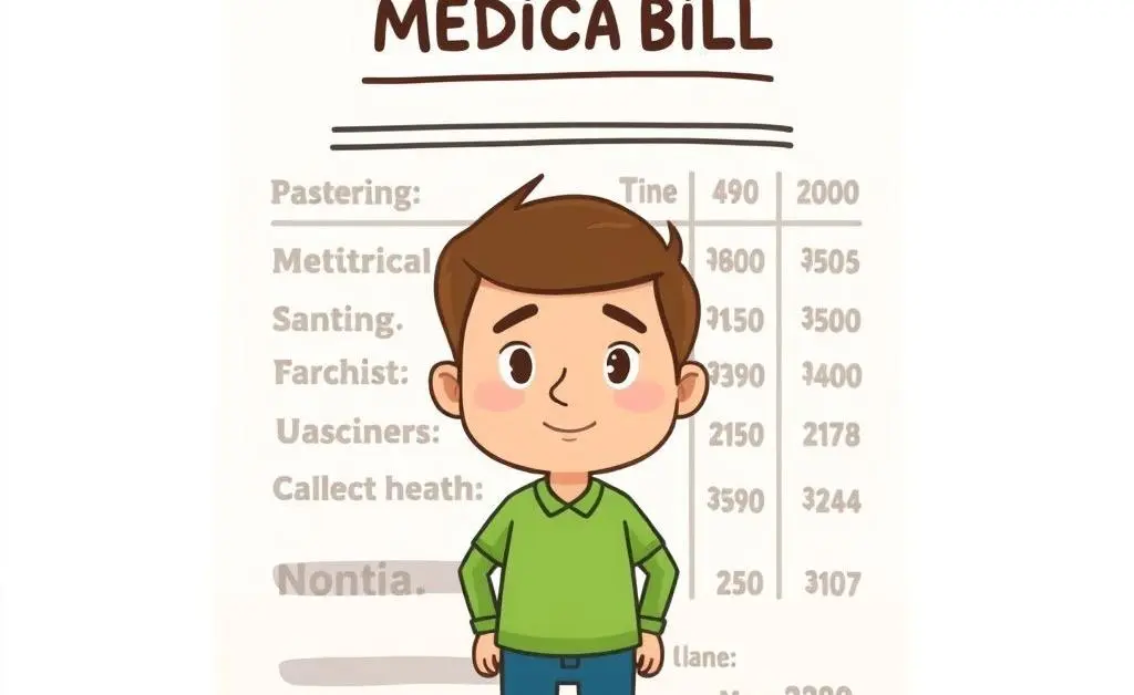 A large medical bill with question marks