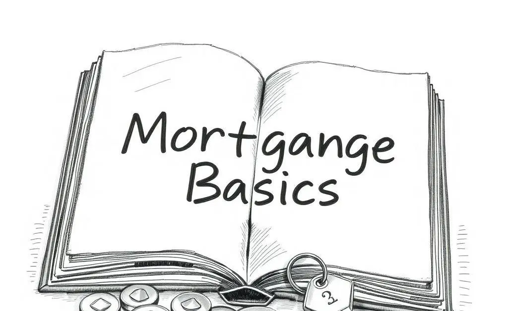 Open book labeled 'Mortgage Basics'
