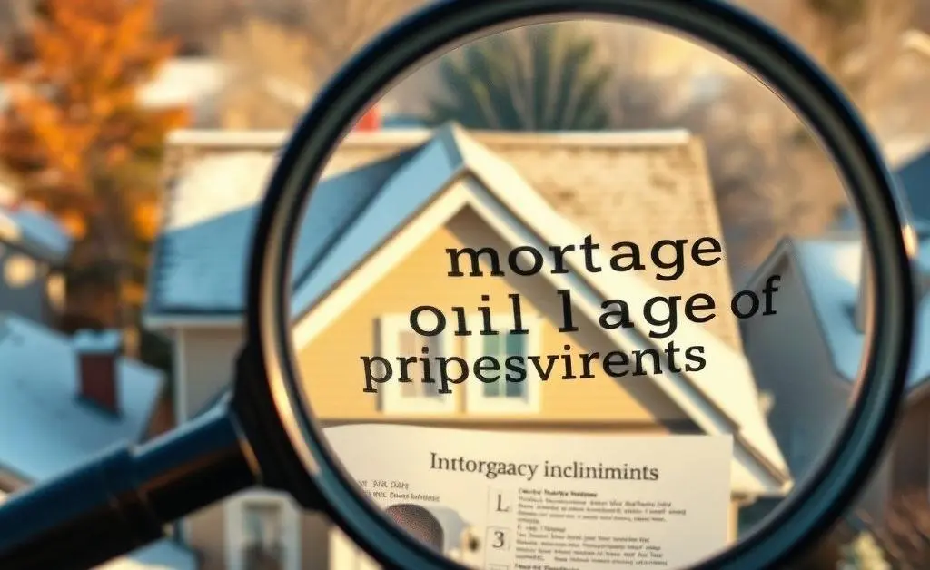 A cartoon image of a magnifying glass over a house