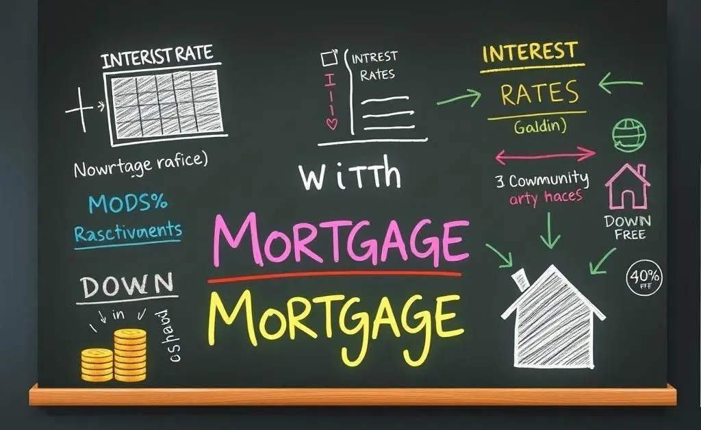Illustration of financial terms related to mortgages