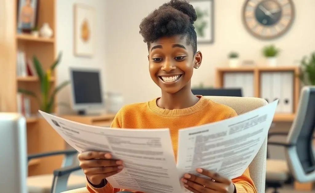 A person attentively going through health insurance papers