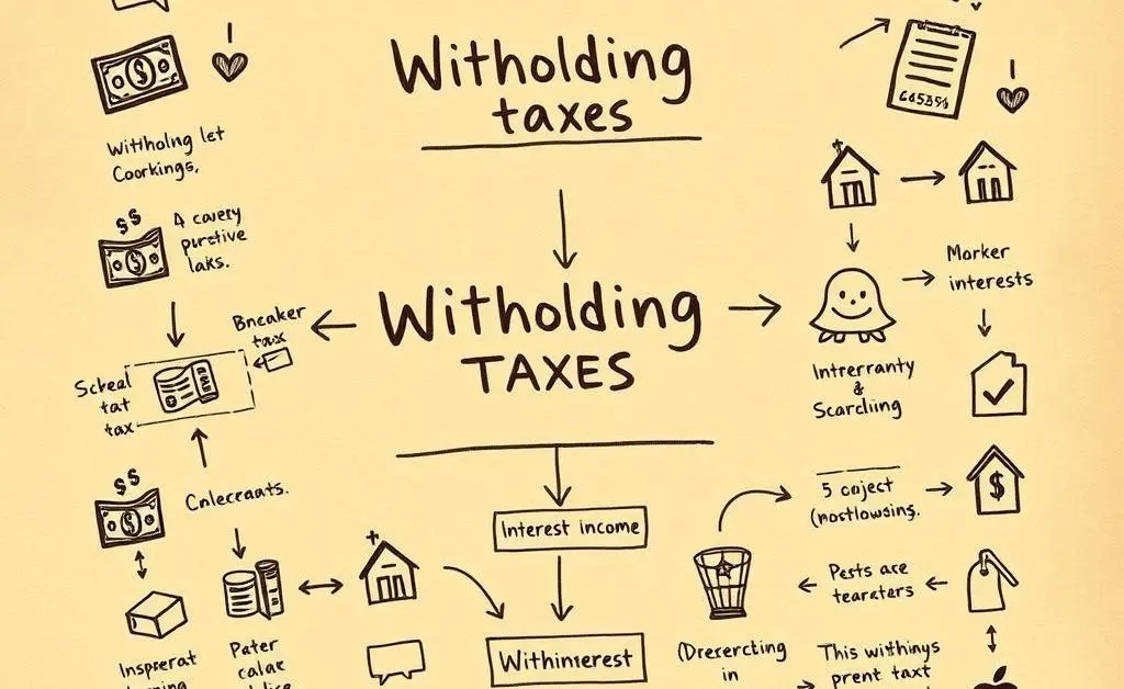 Flowchart detailing withholding taxes and interest