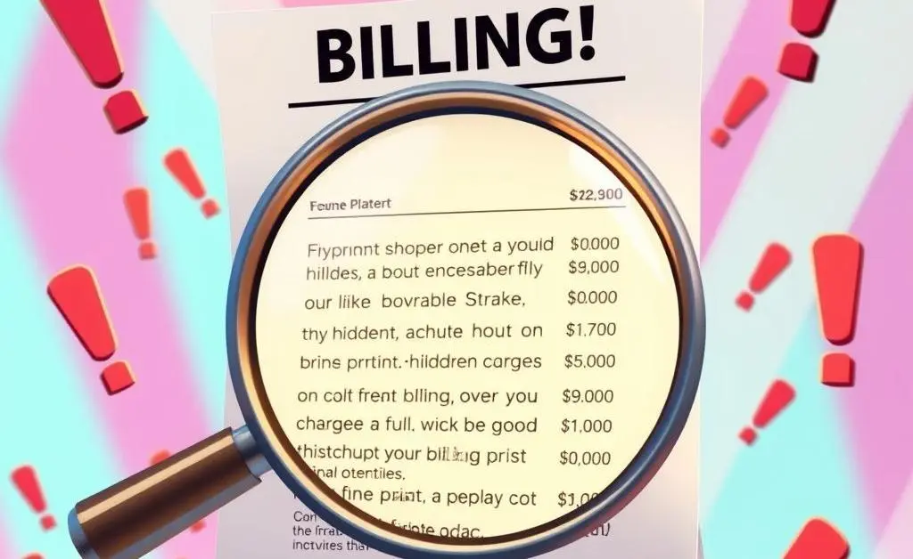 Depiction of a surprise bill with exclamation marks