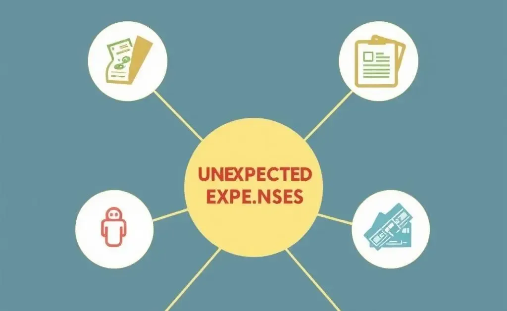 A flowchart illustrating unexpected expenses categories