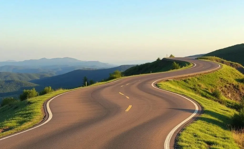 A winding road symbolizing the journey of tackling unexpected expenses in retirement with resilience and calm.