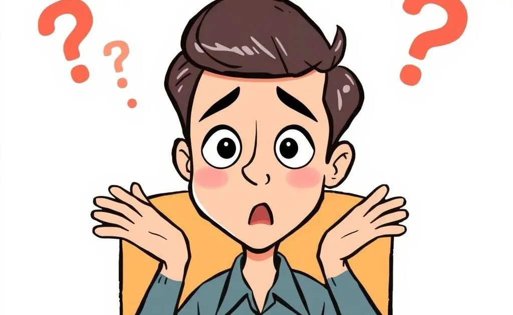 A surprised person answering a question in an interview