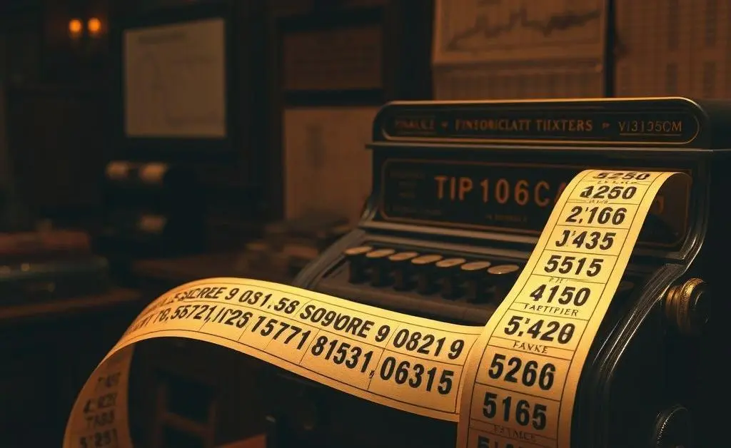 A vintage stock ticker tape representing historical cost basis data