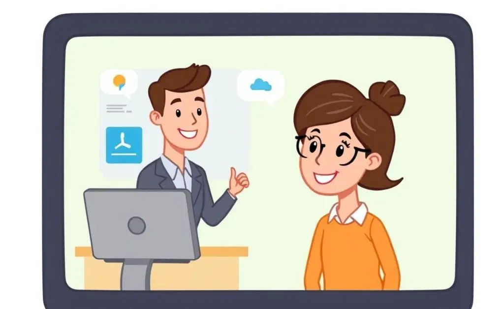 Person chatting with virtual insurance agent on a computer