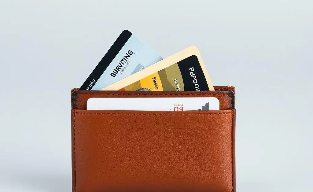 Minimalist image of a wallet with different business and personal credit cards protruding.