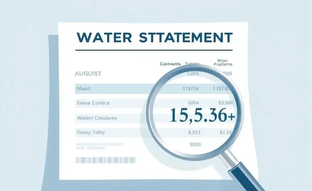 Minimalist graphic of a water bill with unusual highlights.
