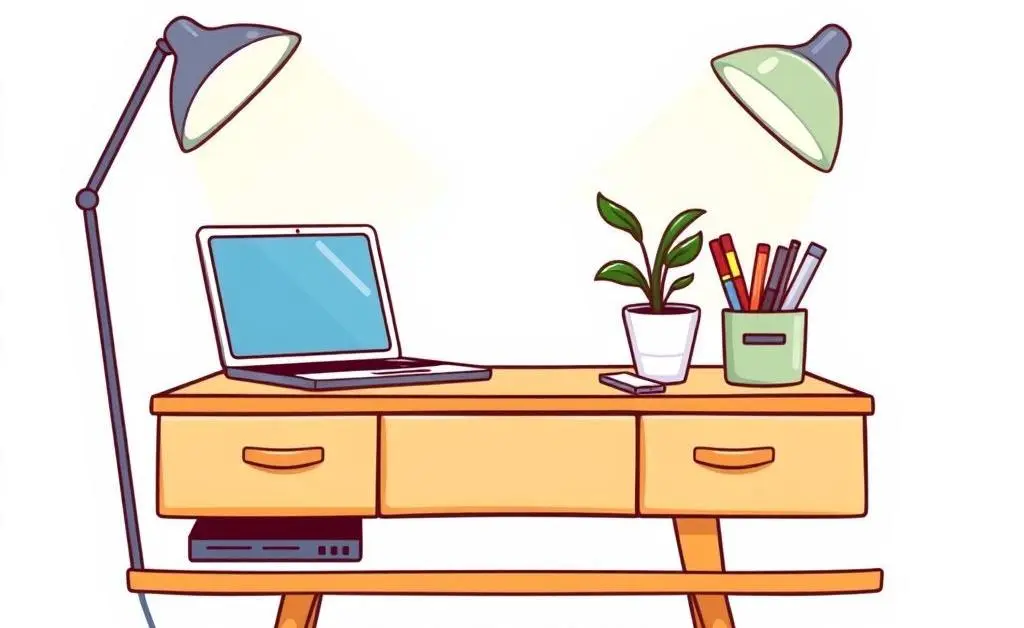 Illustration of an organized desk