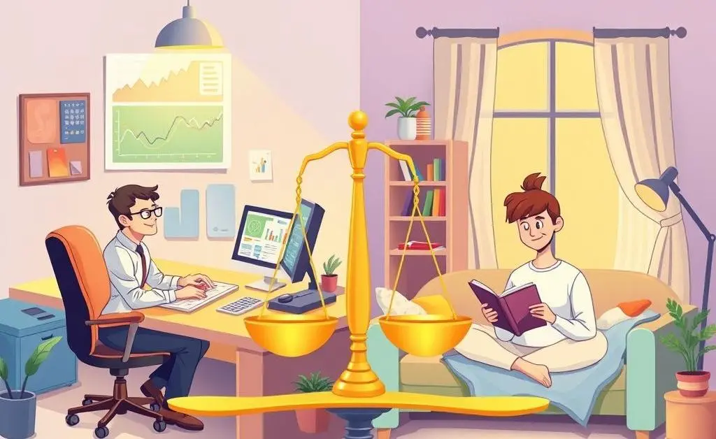 Cartoon depicting work-life balance