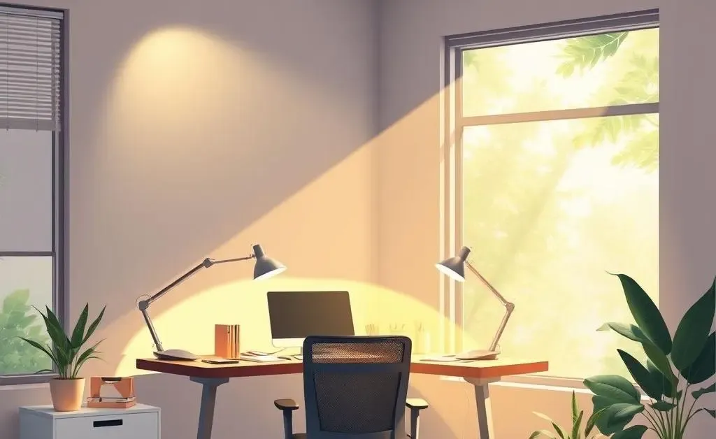 Different lighting options for workspace