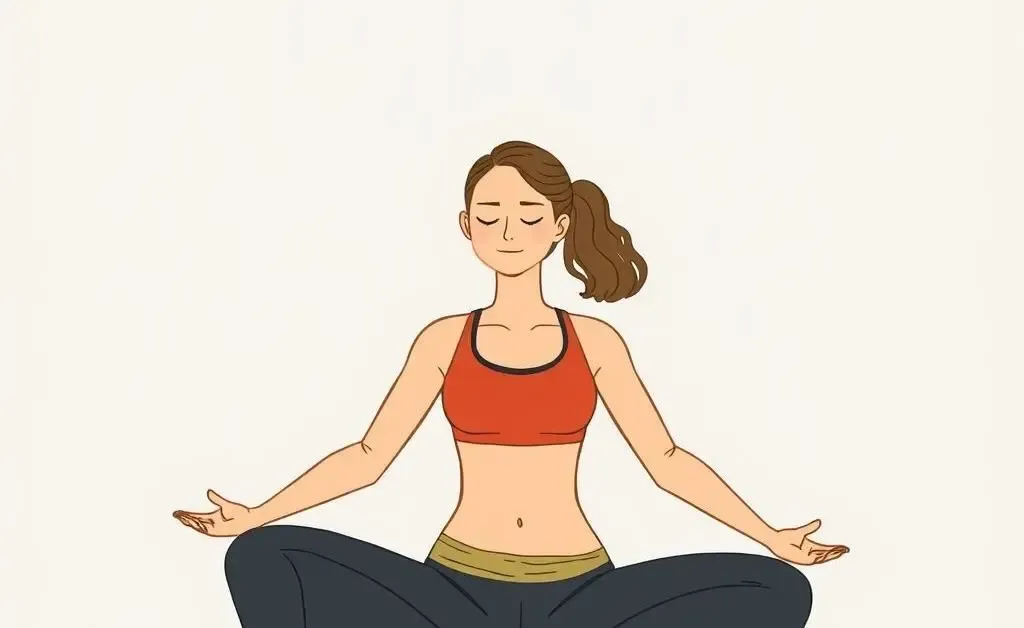 Illustration of a yoga enthusiast peacefully using Lululemon gear in a calm setting
