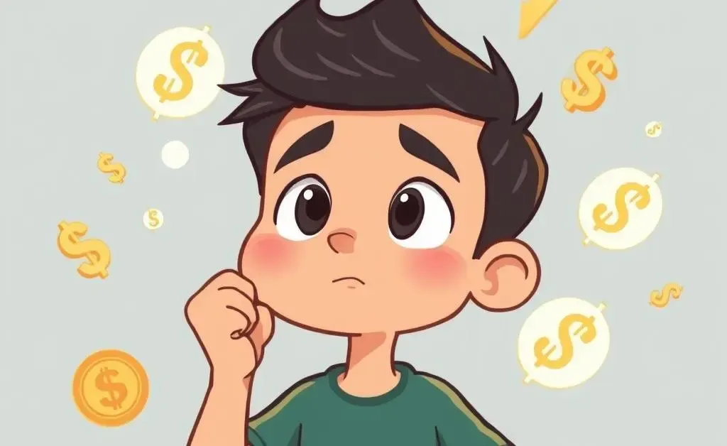 Young investor pondering over choices