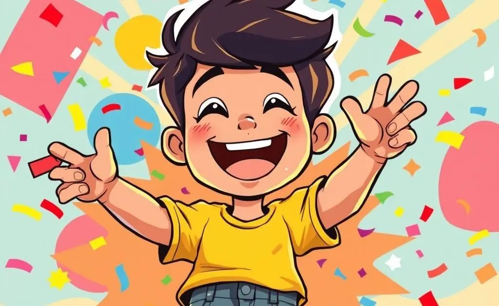 Young person celebrating positive credit score