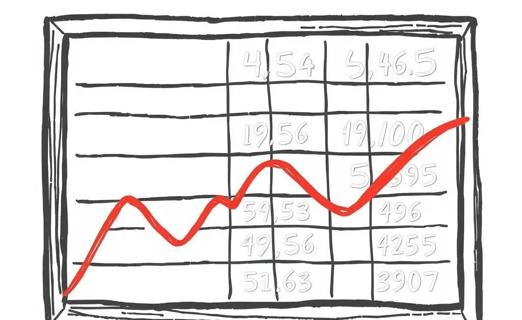 A sketch board filled with market analysis charts and property sketches