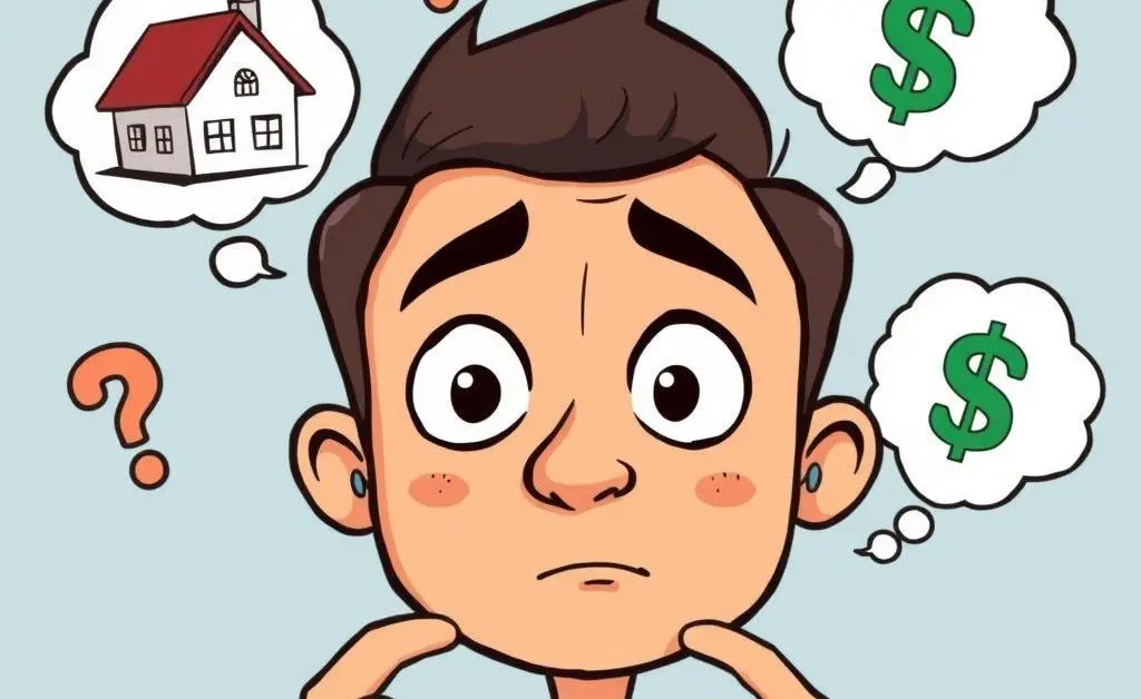 Thought bubbles illustrating different expenses