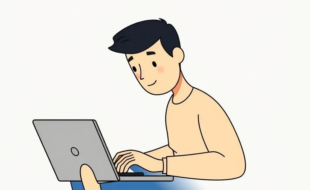 A serene individual reviewing their investment portfolio calmly.